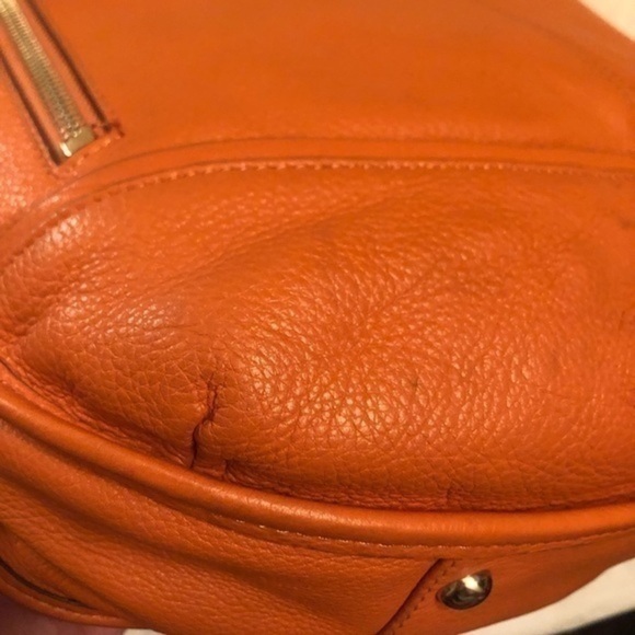 B makowsky orange leather two way bag - Picture 9 of 14